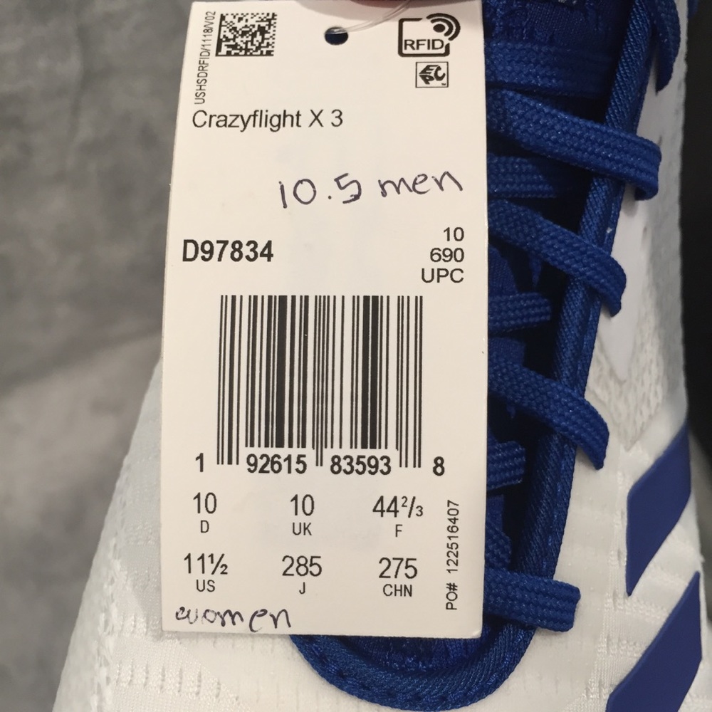 Adidas CrazyFlight Boost size 10.5 M and 11.5 W - Picture 7 of 7
